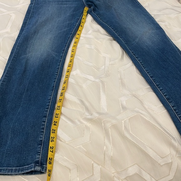 Mother The Hiker Hover Caving in Women's Blue Straight Stretchy Jeans - Picture 11 of 12